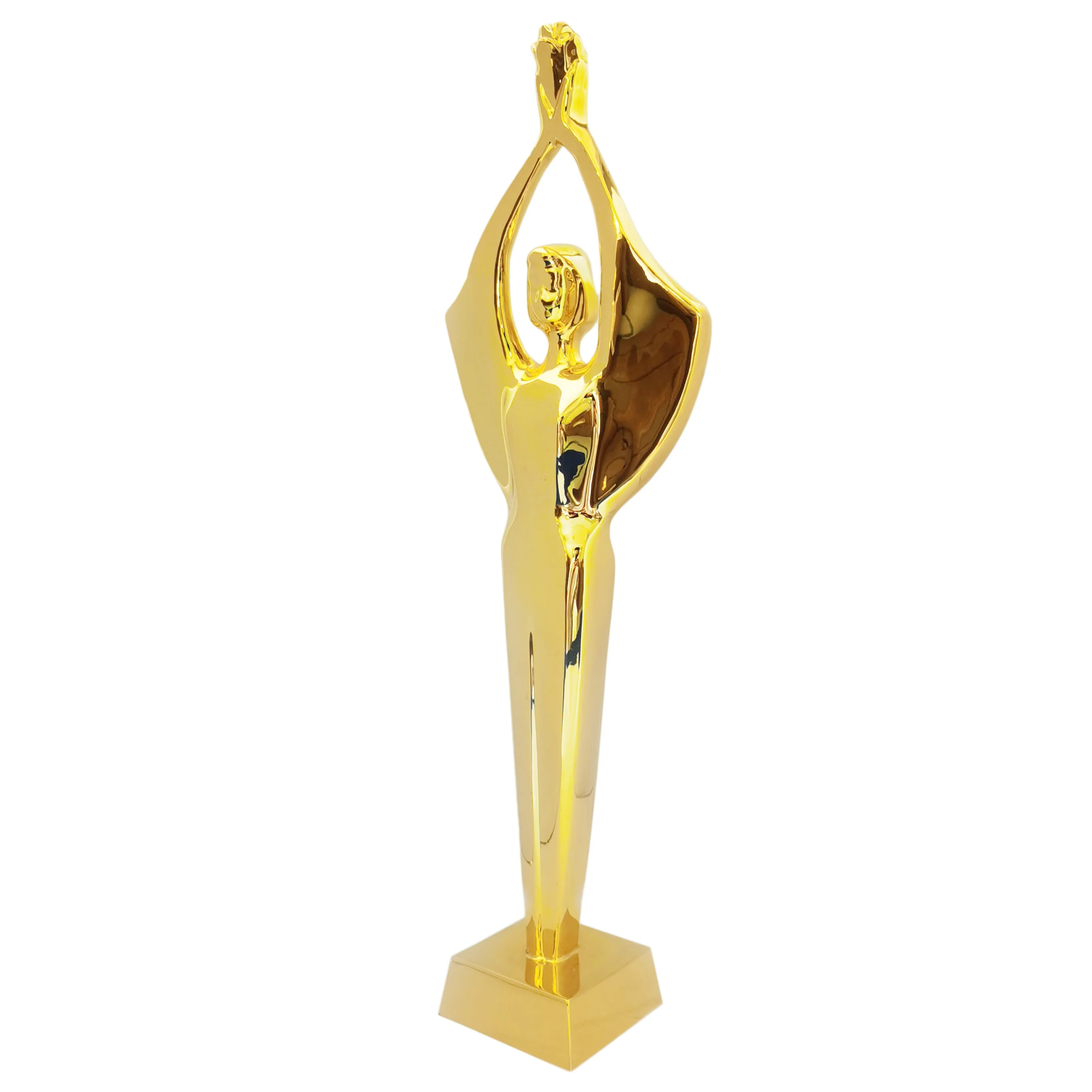 Factory Customized Metal Gold Polished Women Statues Sculpture Trophy Cup Gifts Awards Souvenir for House Decoration