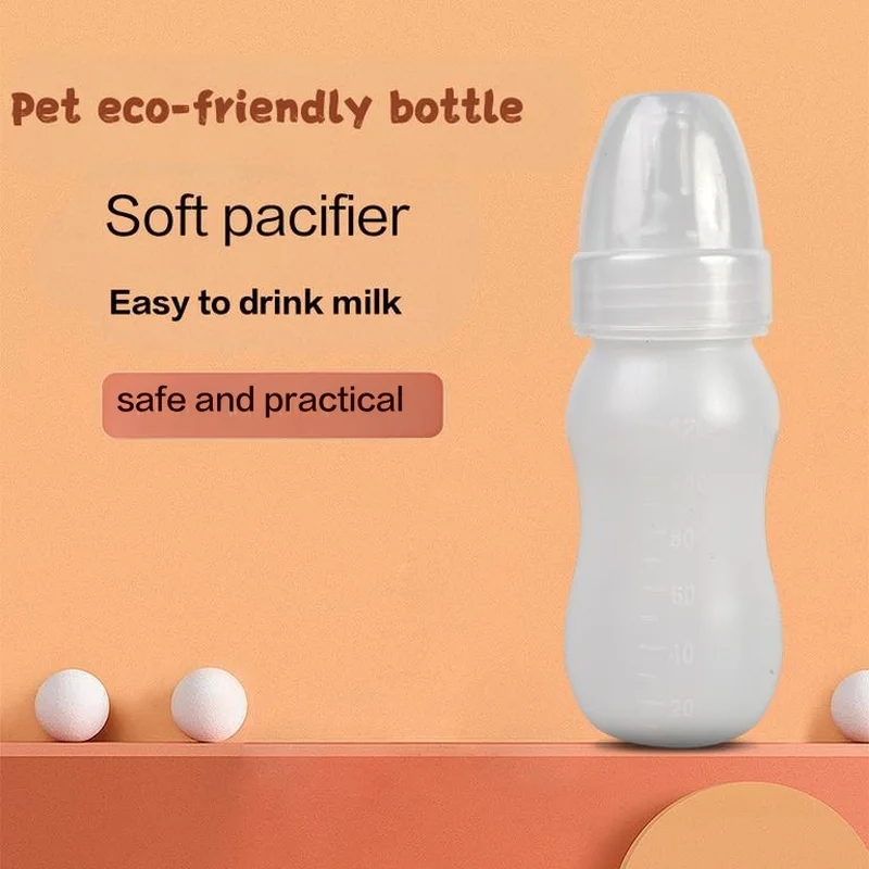 

in stocks Newborn pet bottle cap wide caliber breast pump feeding newborn pet silicone nipple cat dog anti drip bottle