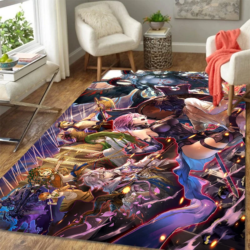 Fate Saber Gilgamesh anime Carpet multi-size Carpet for Living Room Bedroom Kid's Room Home Decor Area Rug Non-slip Mat Sofa Mat