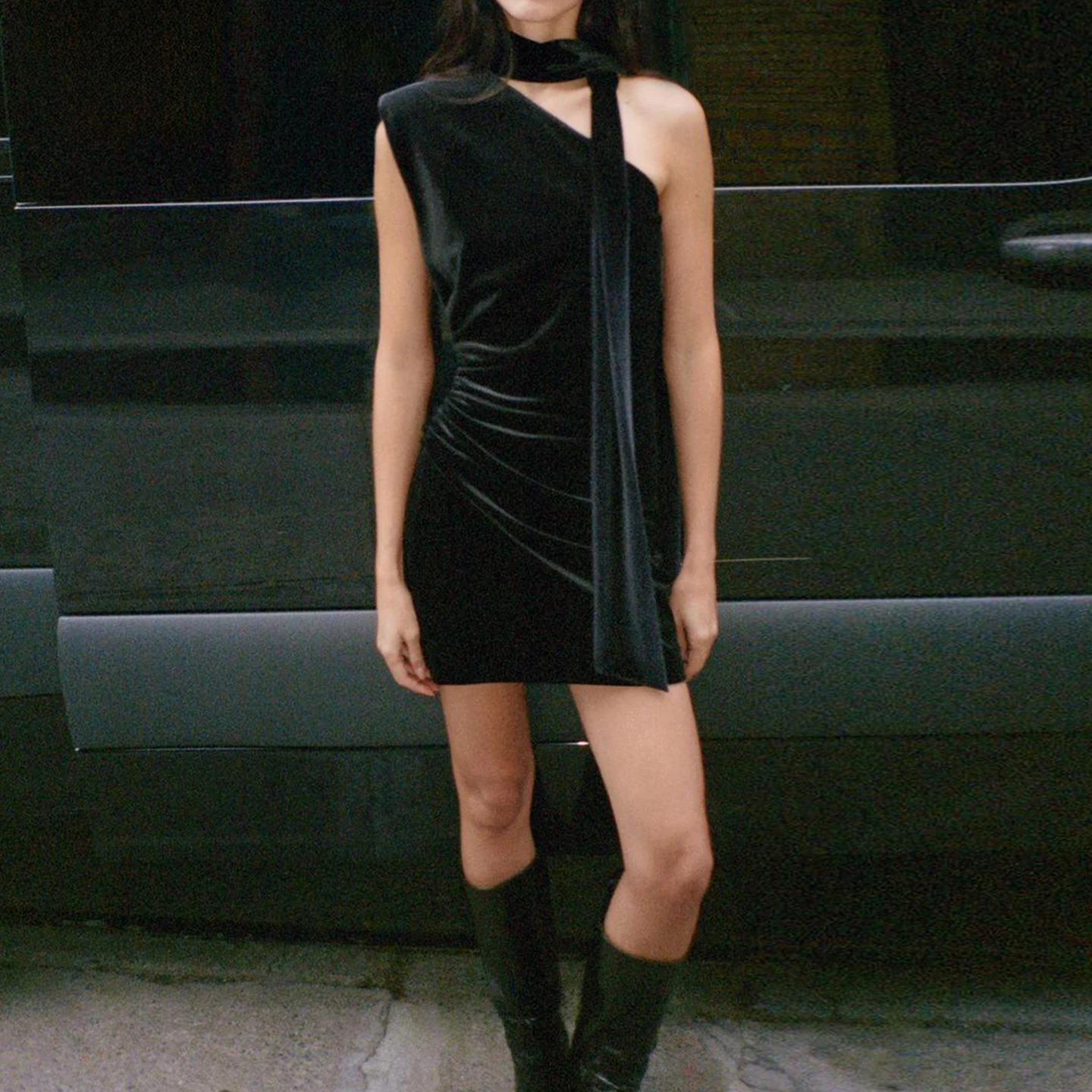 Ele lenço de veludo ort Dr Faionable vestido feminino Z nova temporada de outono 2025 Svel Slim Fit uso diário