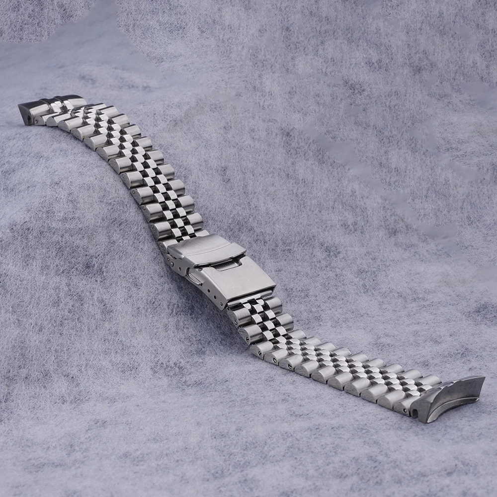 22mm Watch Band For Seiko 5 SKX007 SKX009 SSK001 SRPD51 SRPD53 SRPD55 SRPD57 316 stainless steel Solid CurvedEnd Oyster Jubilee