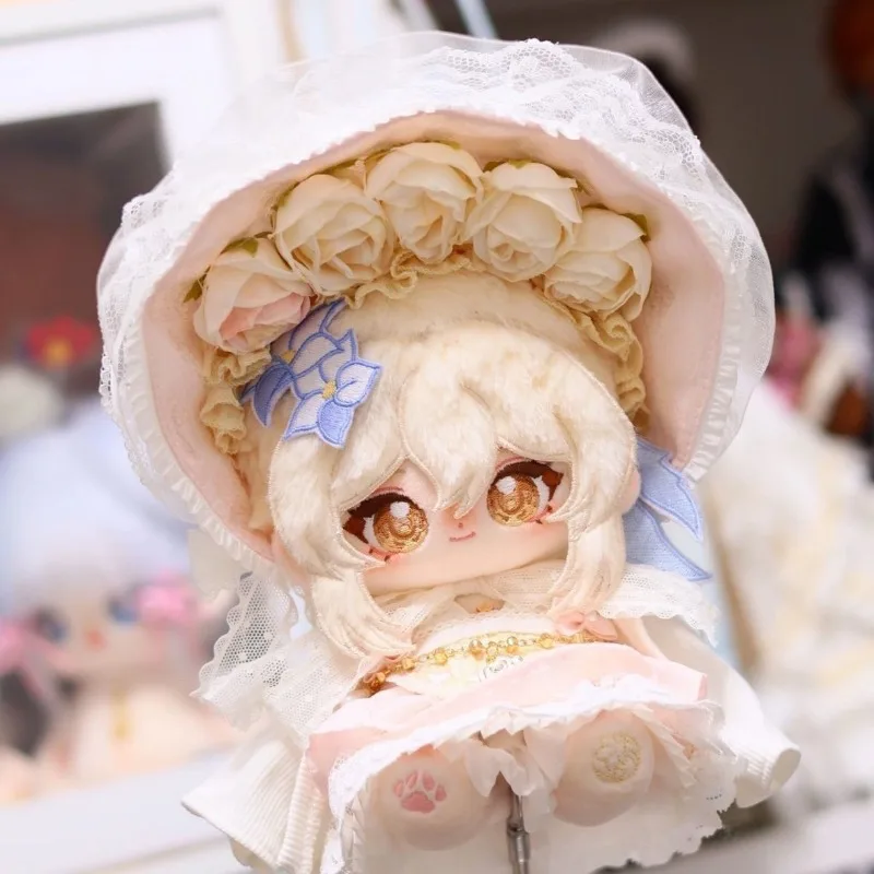 Genshin Impact Lumine Kawaii 20cm/8\'\' Anime Game Soft Cotton Toy Figures Dress Up Cosplay Plushies Doll Fans Collection Gifts