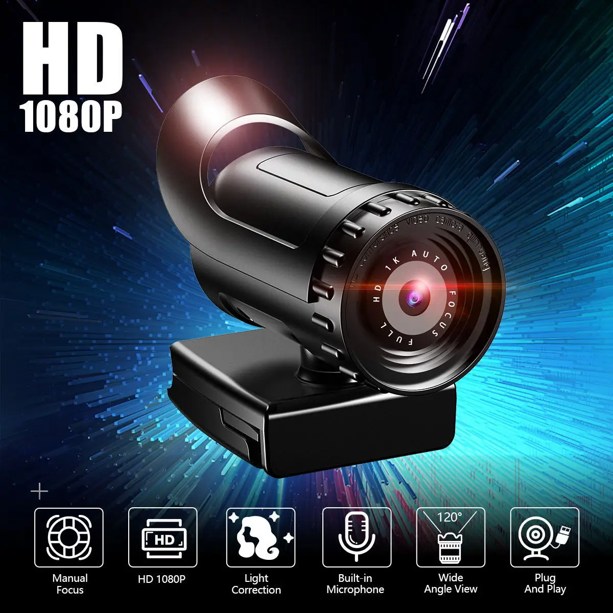 With Tripod 4K Webcam Computer Camera 2K/1080p HD Network USB Live Autofocus Webcam Rotatable for Live Video Conference