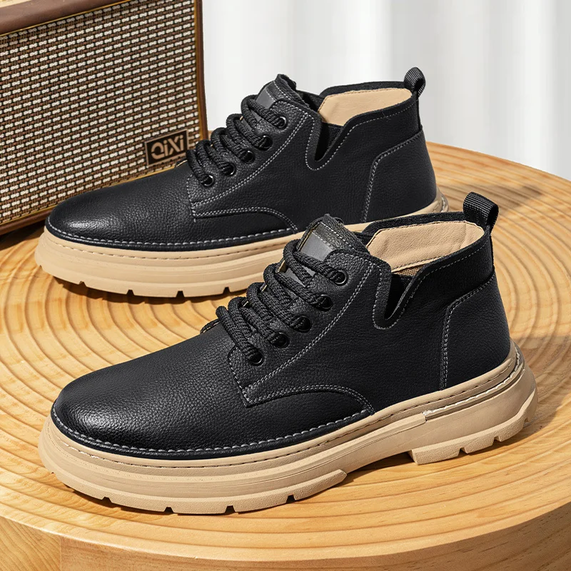 ​ حذاء بدون كعب رجالي جديد لعام 2025 - حذاء رياضي أبيض كلاسيكي، مسامي وممتص للصدمات، مريح خفيف الوزن، متين وغير قابل للانزلاق، عصري