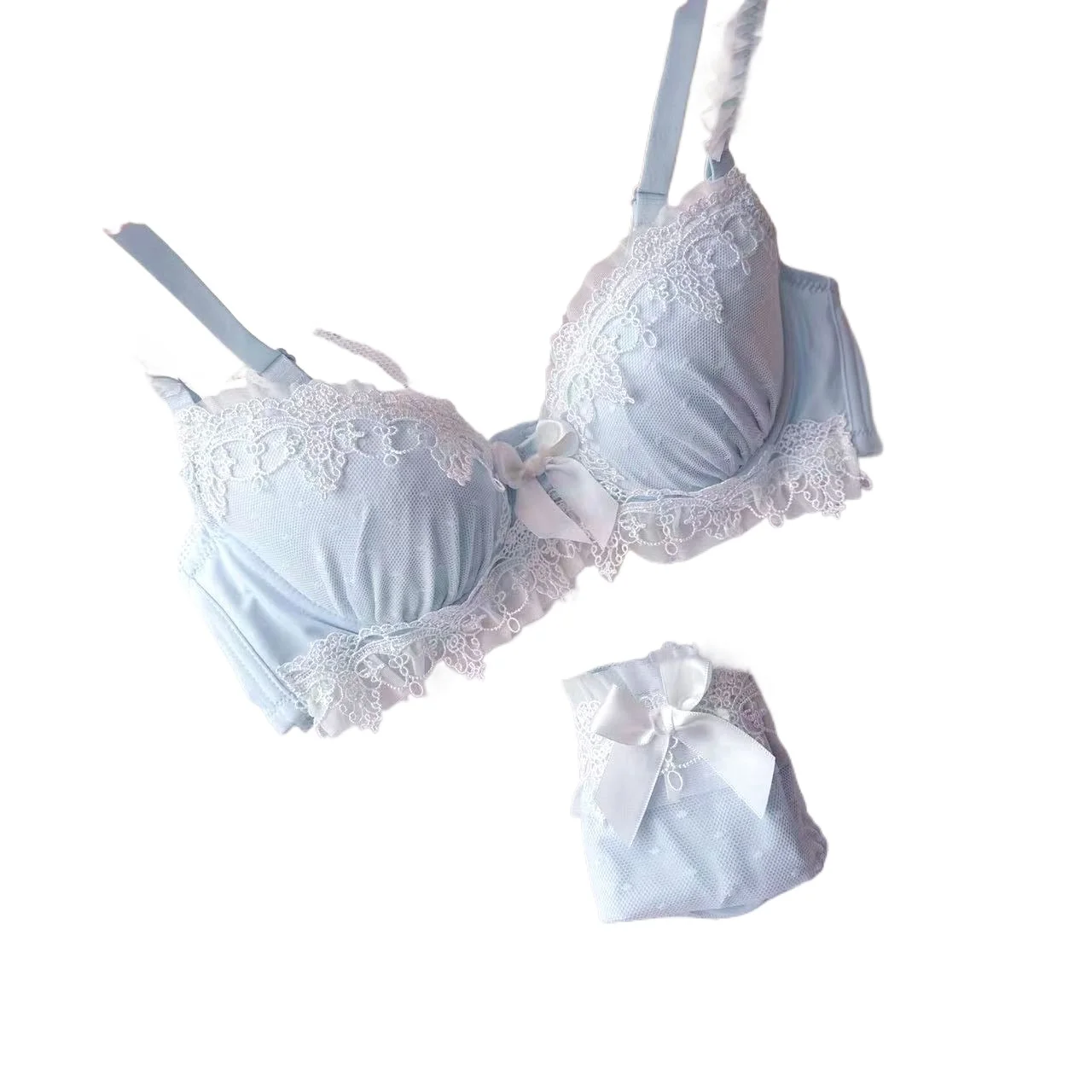 

Японский комплект нижнего белья в стиле Лолита: милый и сексуальный бюстгальтер с водорастворимой вышивкой и тонкими чашками для женщин