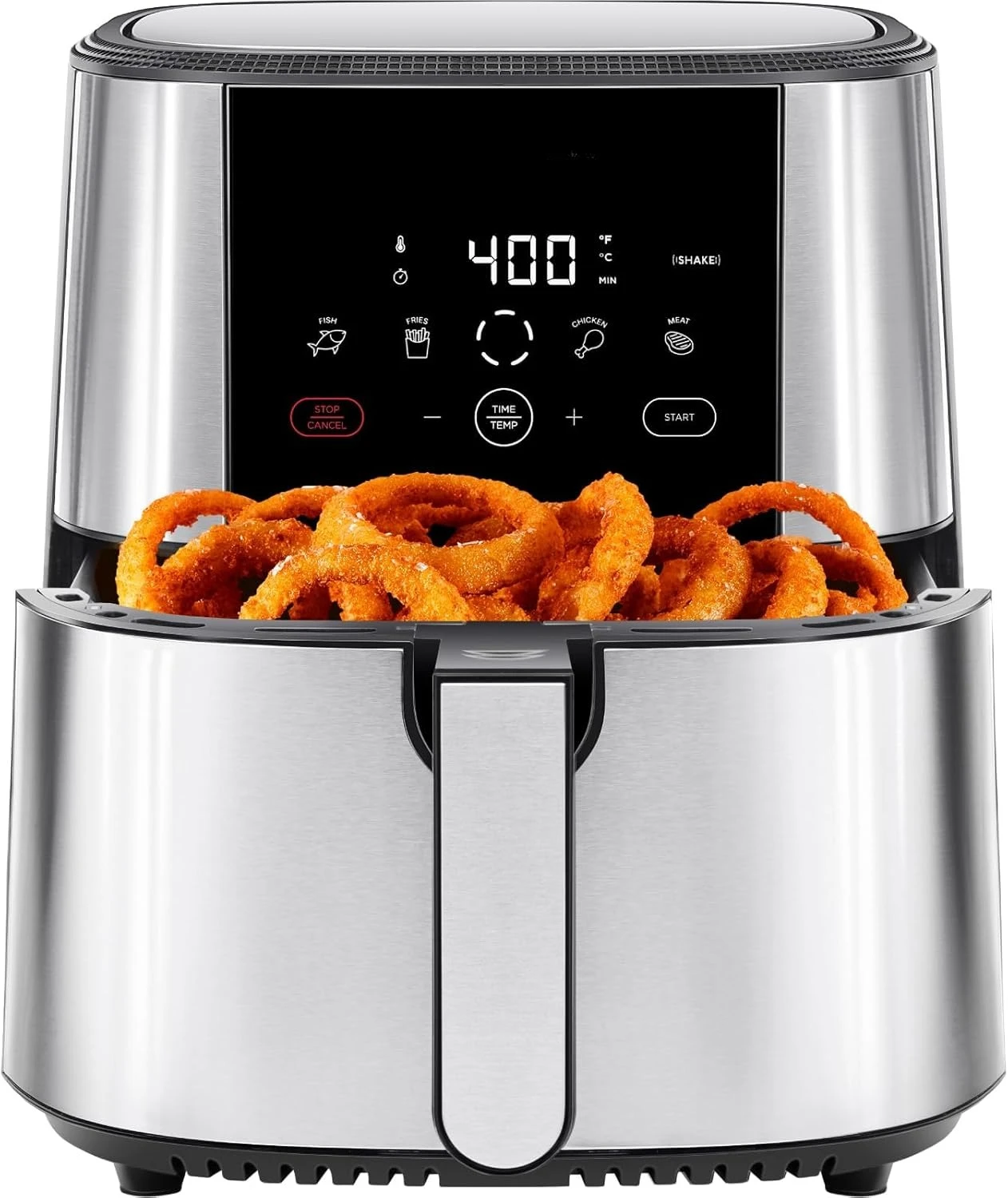 

TurboFry® Touch Air Fryer, XL 8-Qt Family Size, One-Touch Digital Control Presets, French Fries, Chicken, Meat, Fish, Nonstick
