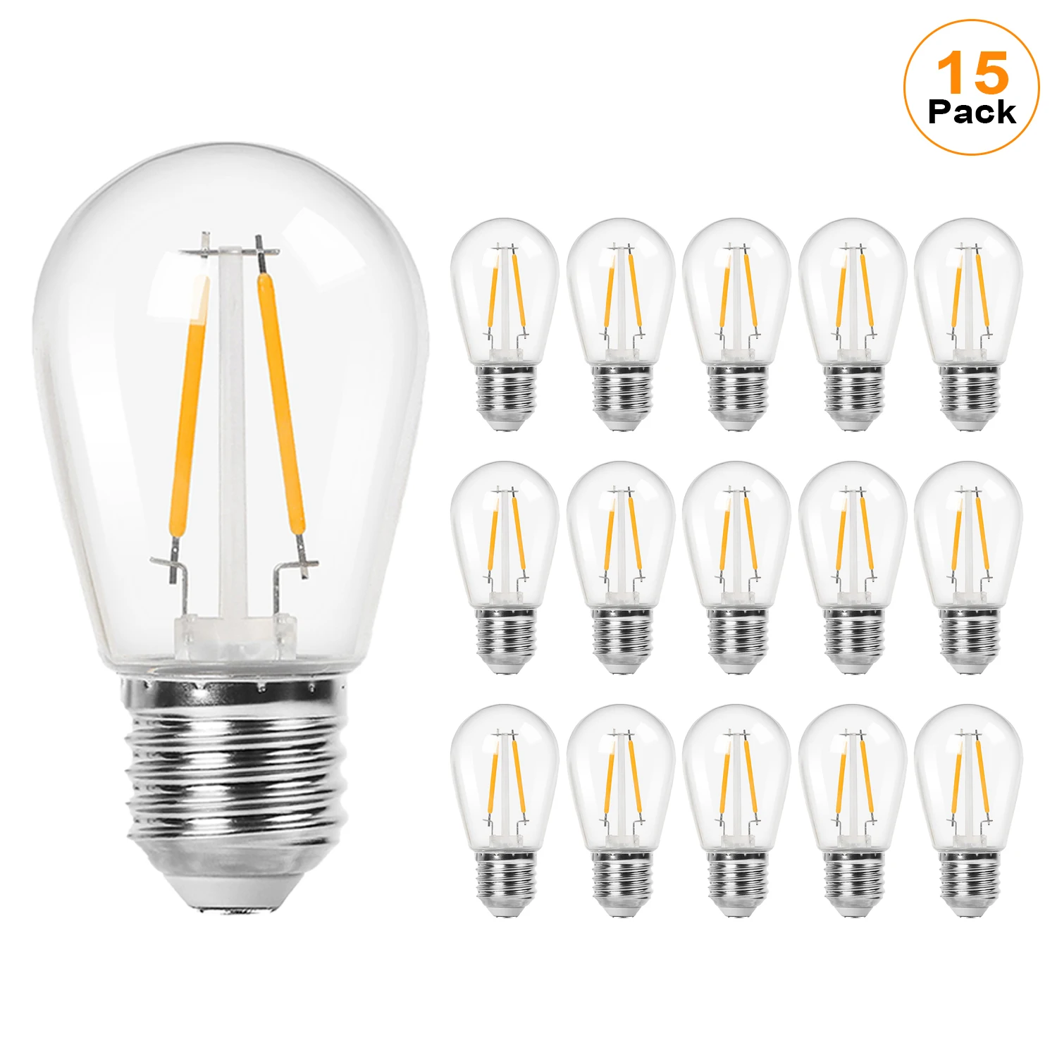 S14 2W Plastic Edison Gloeilampen Vintage Onbreekbaar E27 Basis Warm Wit Gelijk aan 20W Gloeilamp Licht vervangen Lamp