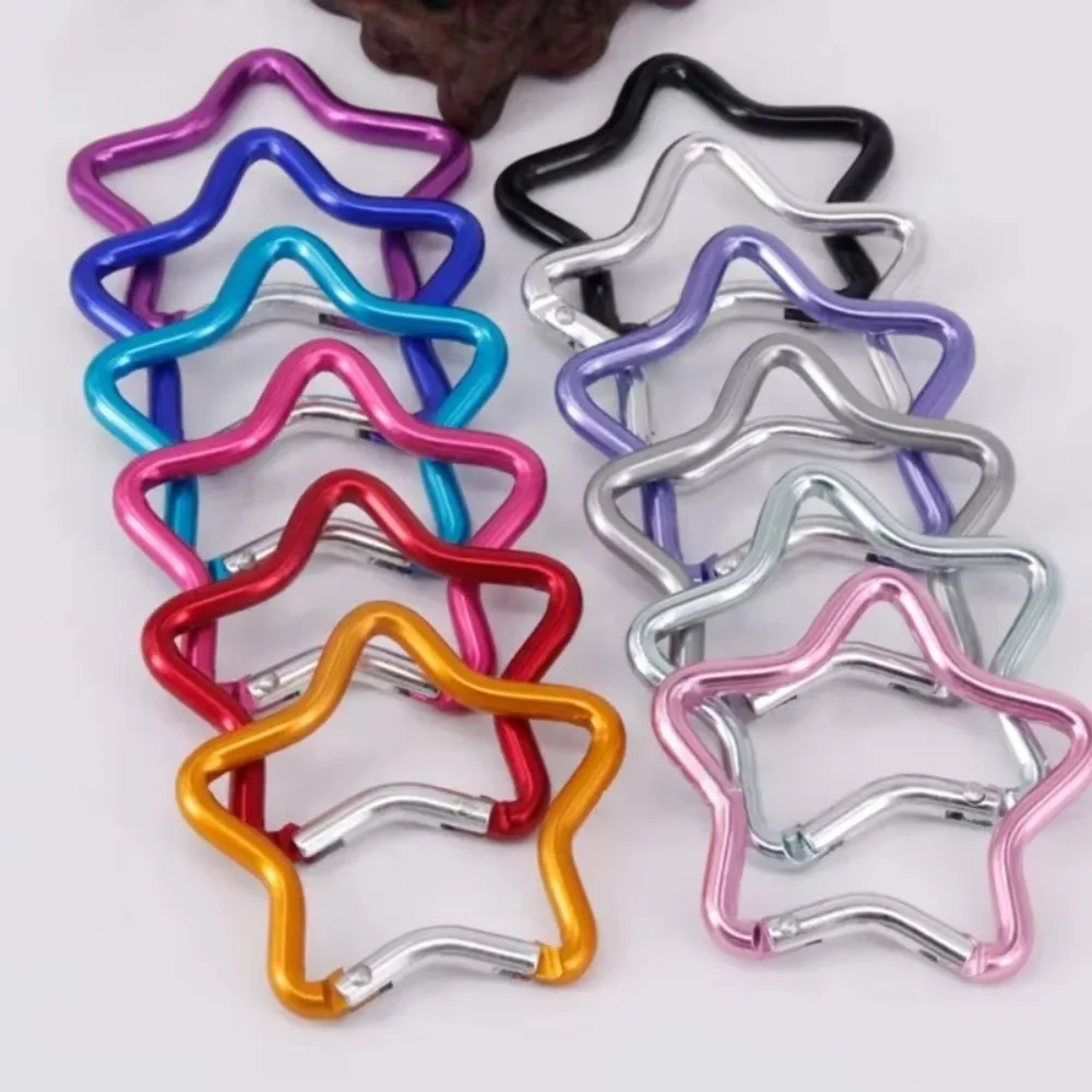

1PC Outdoor Star Shaped Spring Locking Carabiner Clip Keychains for Backpack Camping Hiking Traveling Multicolour