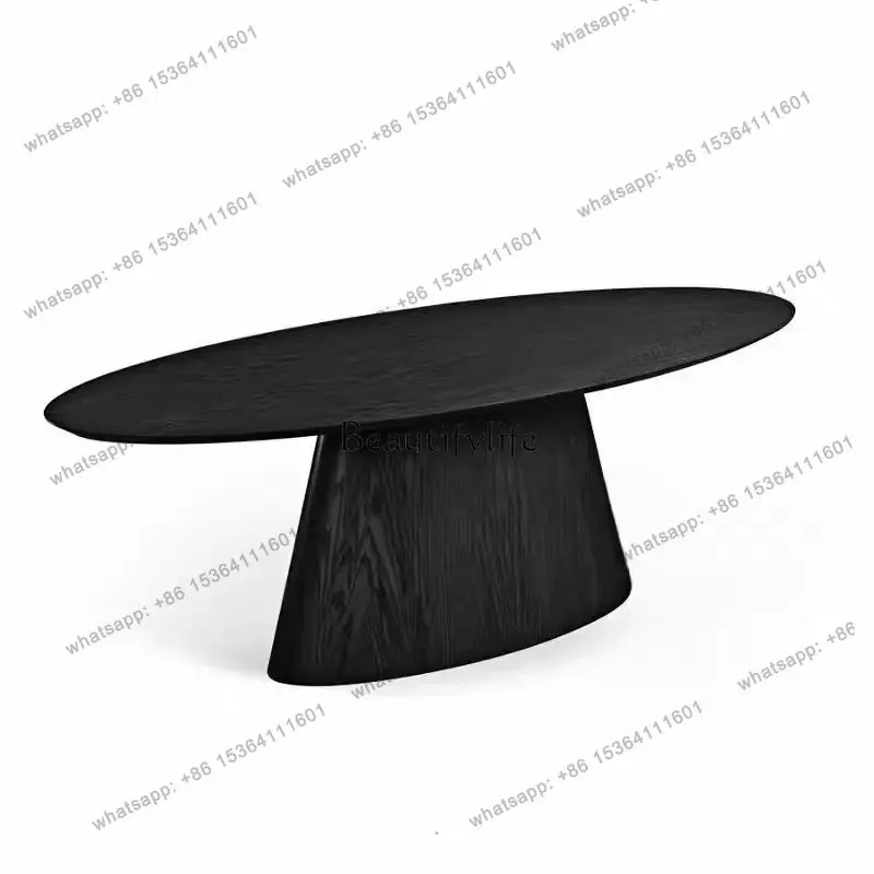 

56Oval Italian all-solid wood special-shaped dining table