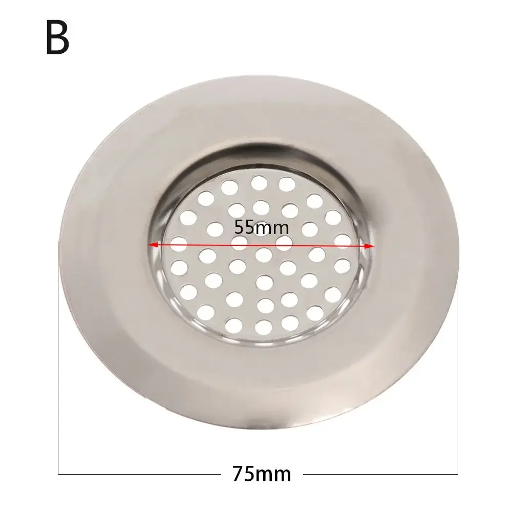 2Pcs Kitchen Bathroom Stopper Basket Bathtub Hair Clean Up Anti Clog Sink Strainer Mesh Trap Waste Catcher Drain Filter