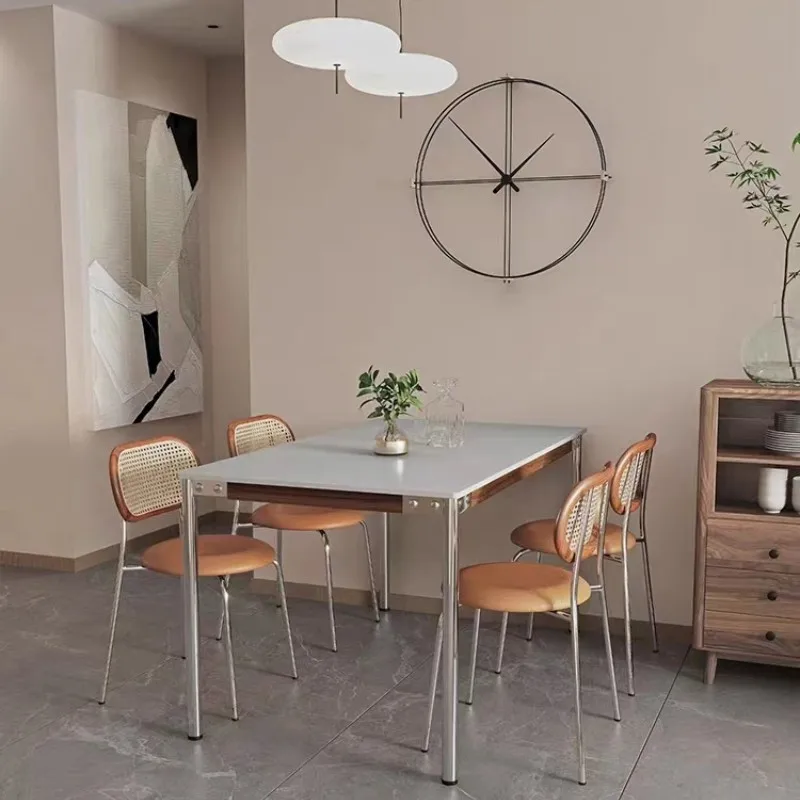 

Miayu Delifeng rock slab dining table Small apartment household rectangular dining table Simple moder