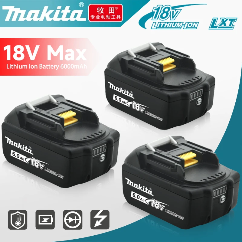 Makita battery, rechargeable 18V6.0Ah lithium battery, Makita 18V BL1840, BL1830, BL1850, BL1850B original Makita tool battery