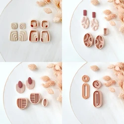 Polymer clay shape cutter mirrored set , abstract modern earring moulds, sharp 3D printed mould | clay jewellery supplies