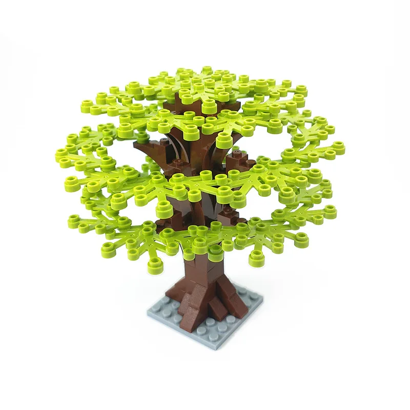 MOC DIY Dschungel-Garten & Baum-Bausteine - Hoflandschaft-Steine Kompatibel mit Großen Stadtansicht-Sets