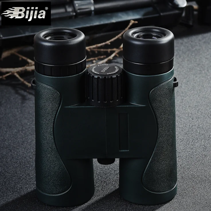 BIJIA Binoculars 8x42mm Waterproof HD Low Light Night Vision Professional Military Outdoor Telescope BAK4 Roof System Telescope