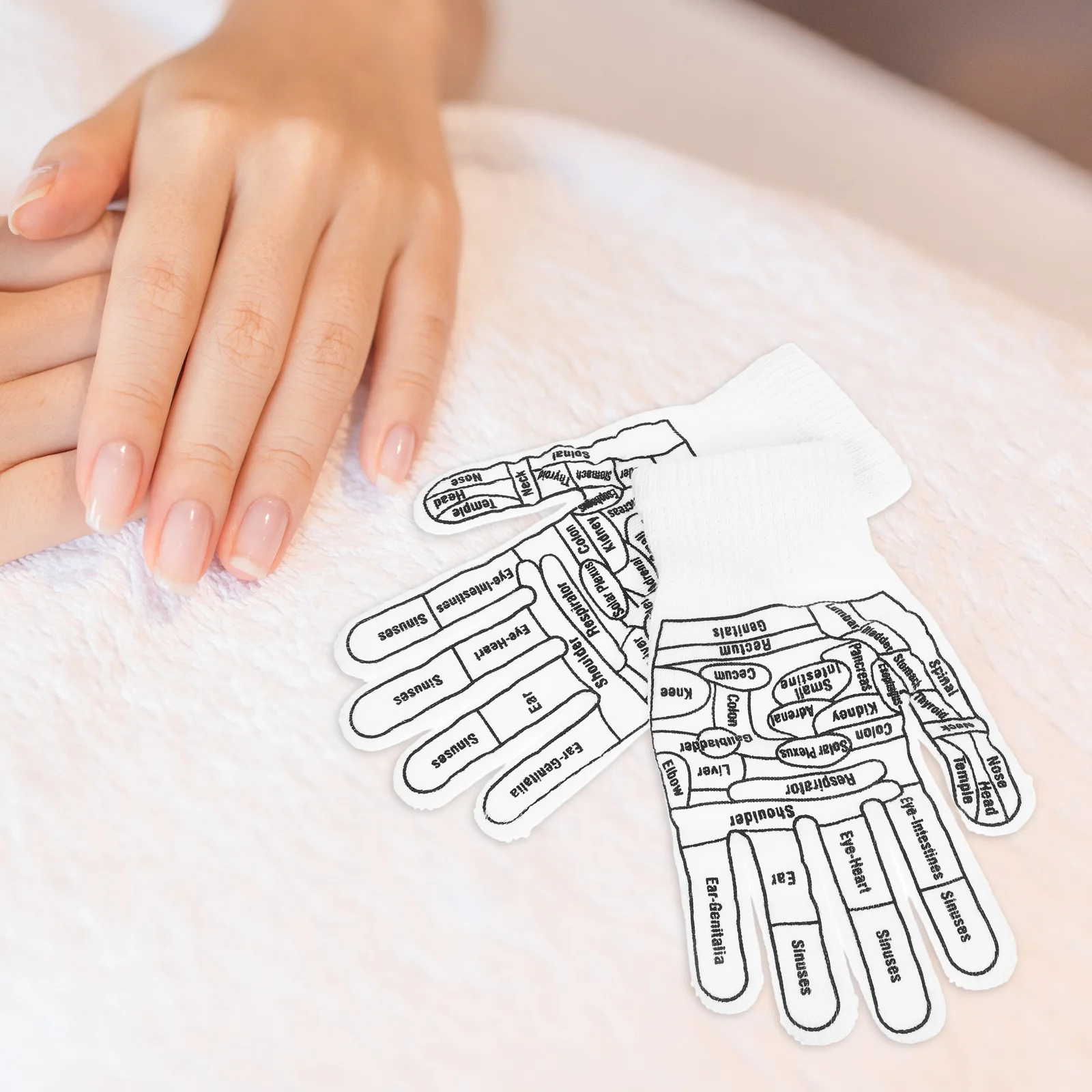 

1 пара дышащих массажных перчаток, эластичные хлопковые многоразовые перчатки для акупрессуры, чехлы для рук для массажа пальцев и облегчения