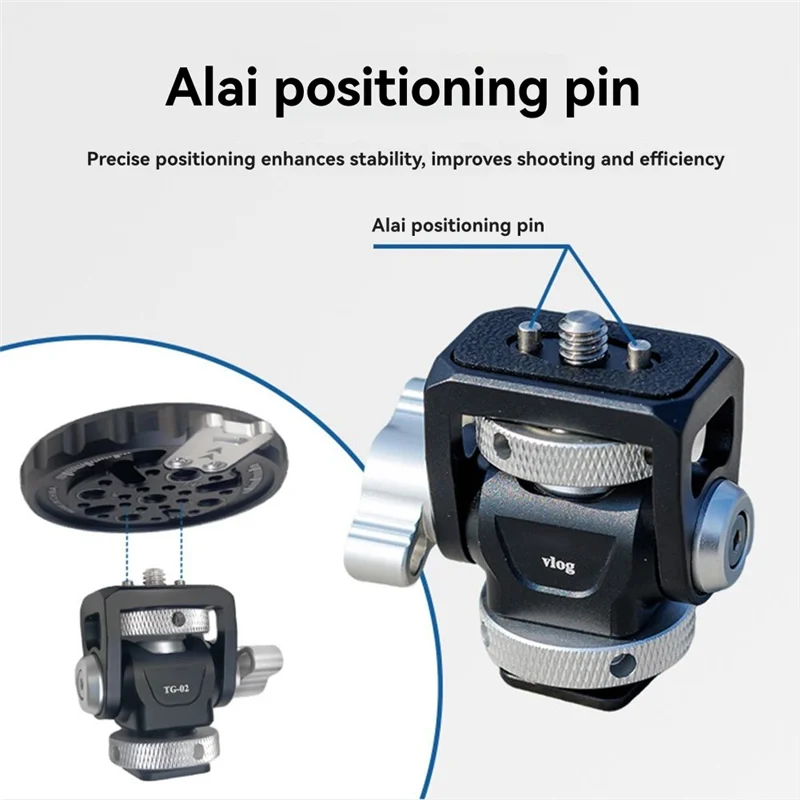 【B89E】Adjustable Damping Universal Gimbal Aluminum Alloy Rotating Snail Gimbal Monitor Universal