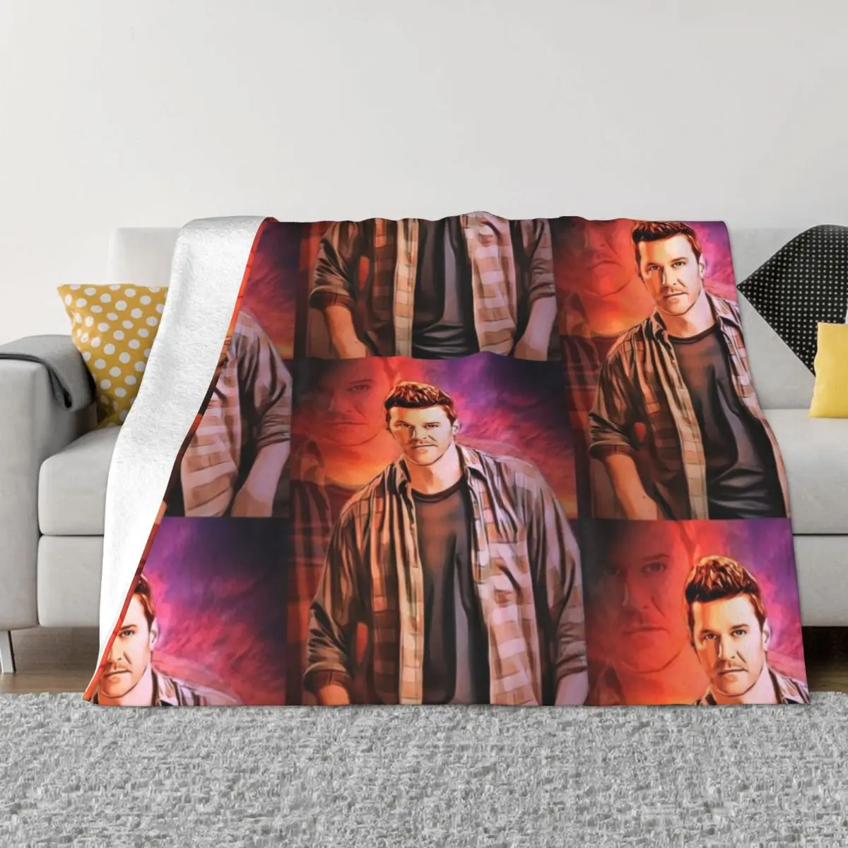 

David Boreanaz Throw Blanket cosplay anime Bed covers warm blanket for winter