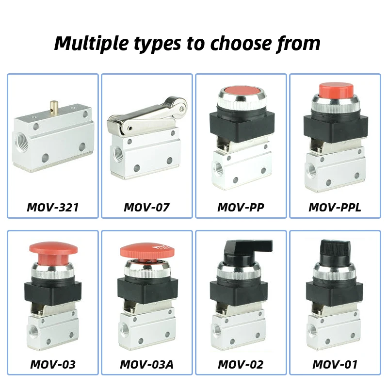 Pneumatic 2 position 2 way one in one out mechanical valve Air control valve Reversing valve MOV-01 MOV-02 MOV-03 MOV-321PP