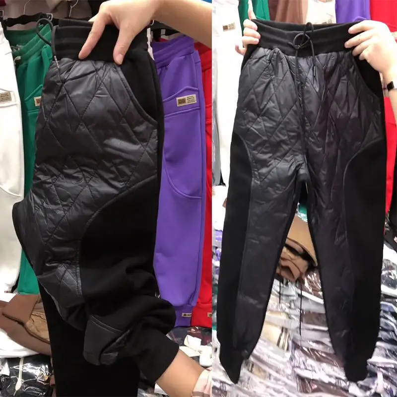 

Women's down Cotton Pants Thiened Fce Lined Loose Fit Casual Trousers Faionable Slimming Autumn Winter plus Size