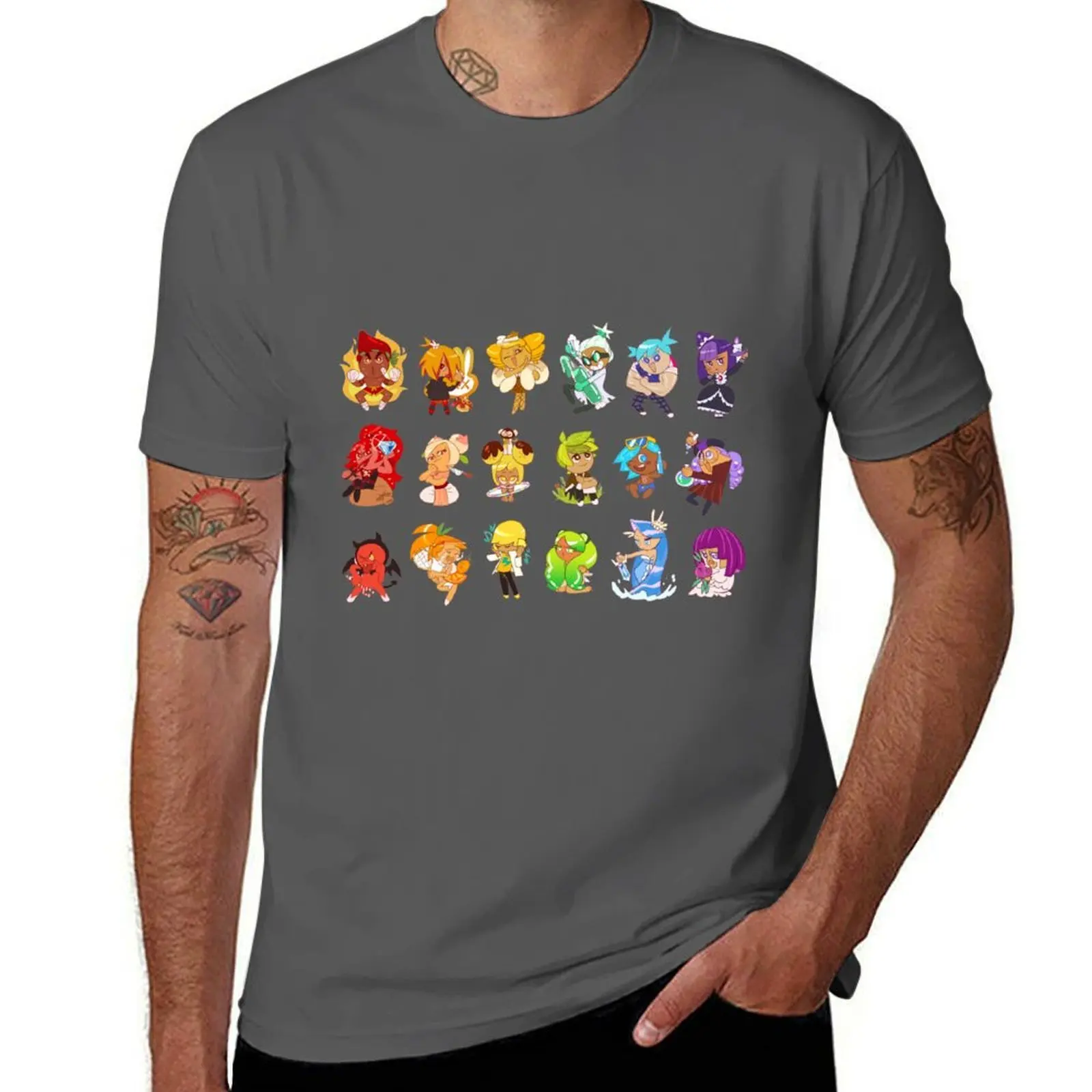 cookie rainbow T-Shirt Work Wear Short Sleeve T-Shirt