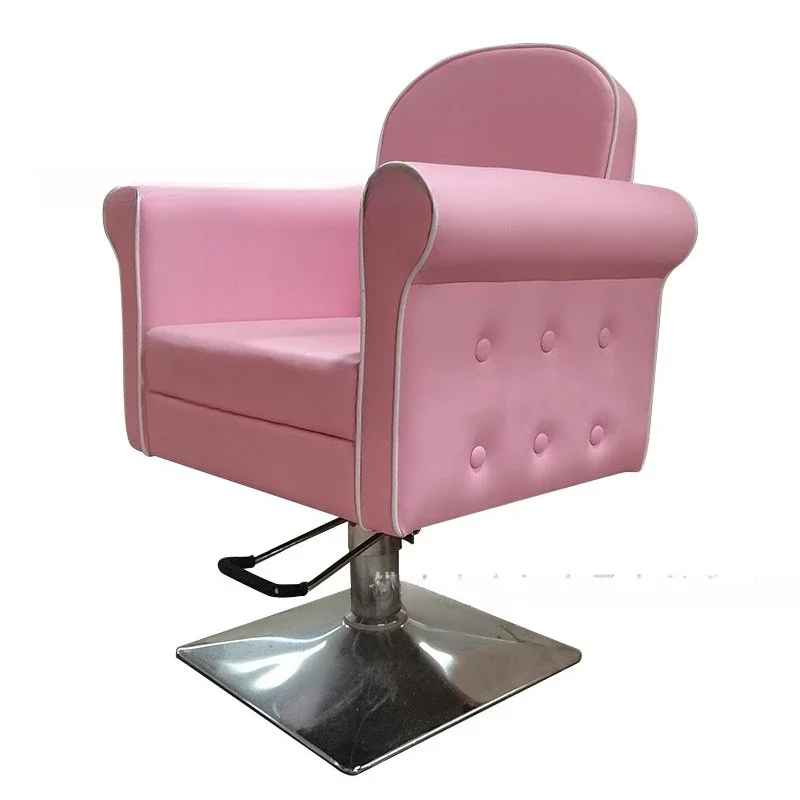 Adjustable Rotating And Lifting Hairdressing Chair Simple Hair Cutting Perm And Dyeing Seat