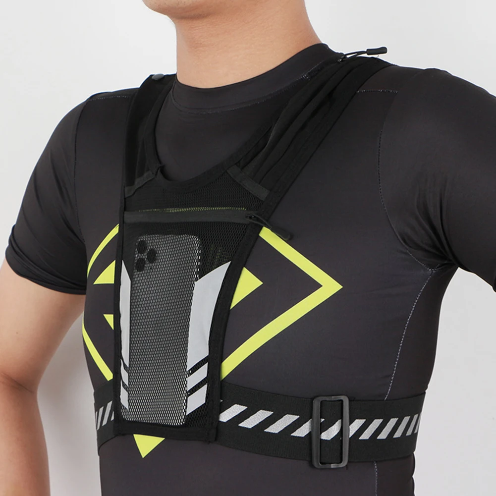 Sport Vest Phone Bag Reflective Cycling Backpack Multifunctional Sports Phone Chest Pack Lightweight for Outdoor Cycling Hiking