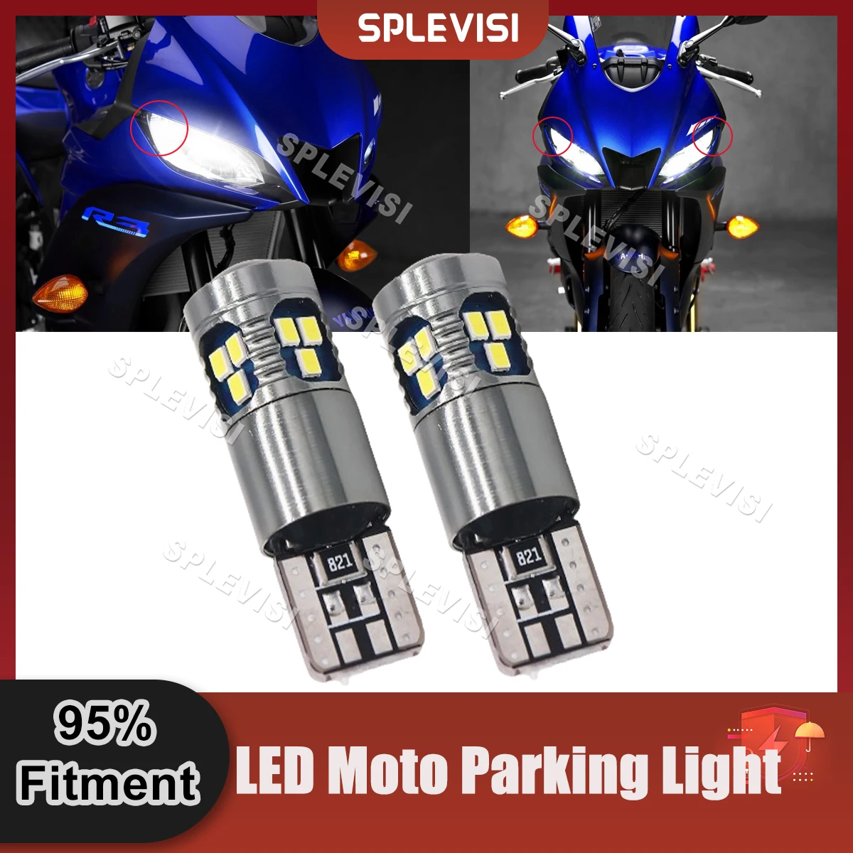 2x Motorcycle T10 W5W LED Position Parking Light FOR Yamaha YZF R3 LED Headlight Pilot Park Lights T10 2014 2015 2016 2017 2018