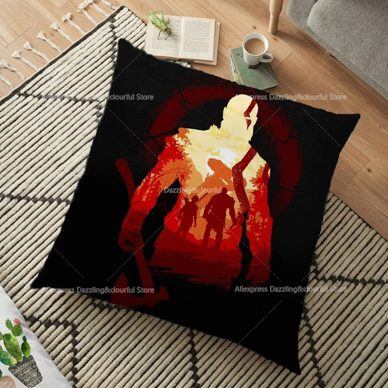 God of War Ragnarok Pillowcase Kratos Atreus Polyester Cushion Covers for Living Room Throw Pillow Case Cover for Sofa