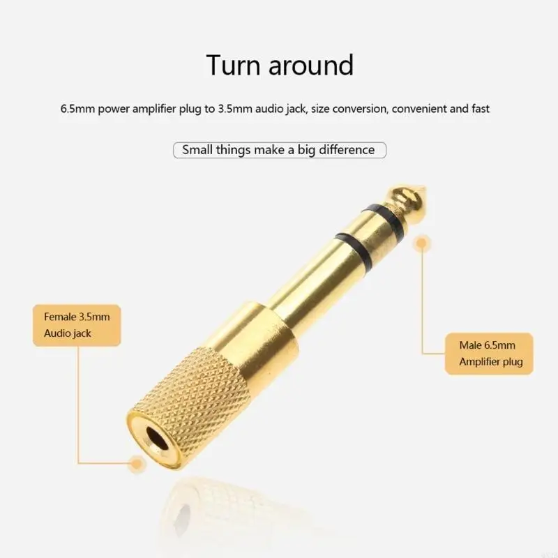 Gold-Plated Copper Stereo Connector 6.35mm Male To 3.5mm Female