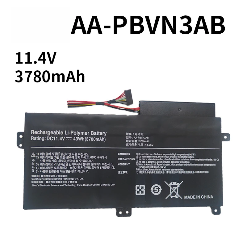 

11.4V 43Wh AA-PBVN3AB Replacement Laptop Battery for Samsung NP450R4V NP370R4E NP370R5E NP470R5E NP510R5E NP3370R4E NP5510R5E