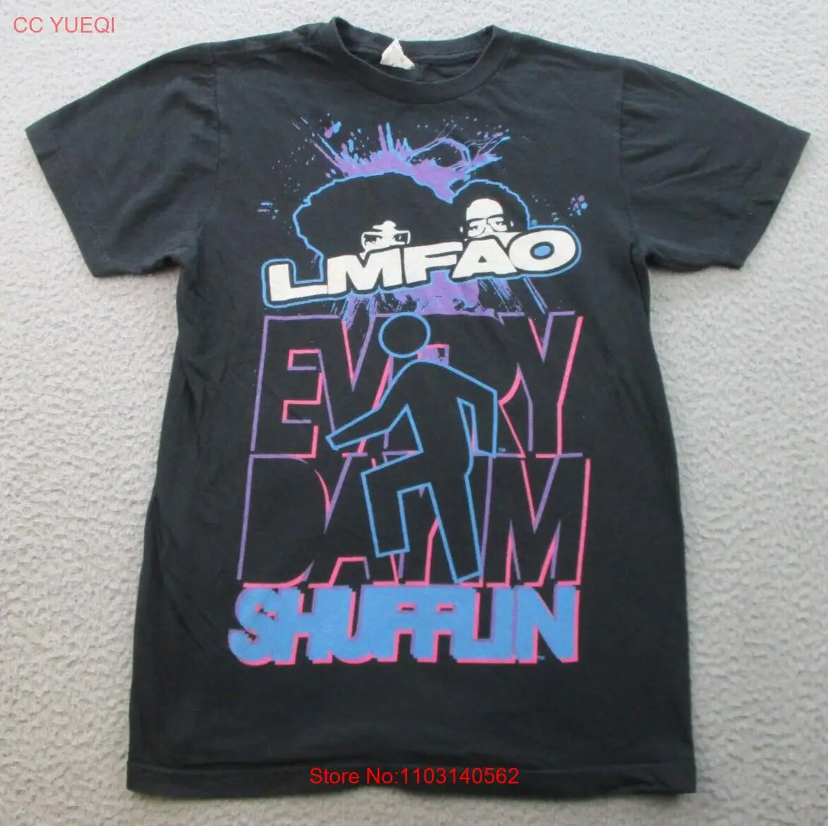 LMFAO Shirt Small Every Day I'm Shufflin Black Concert Band Party Rock Rap Tour