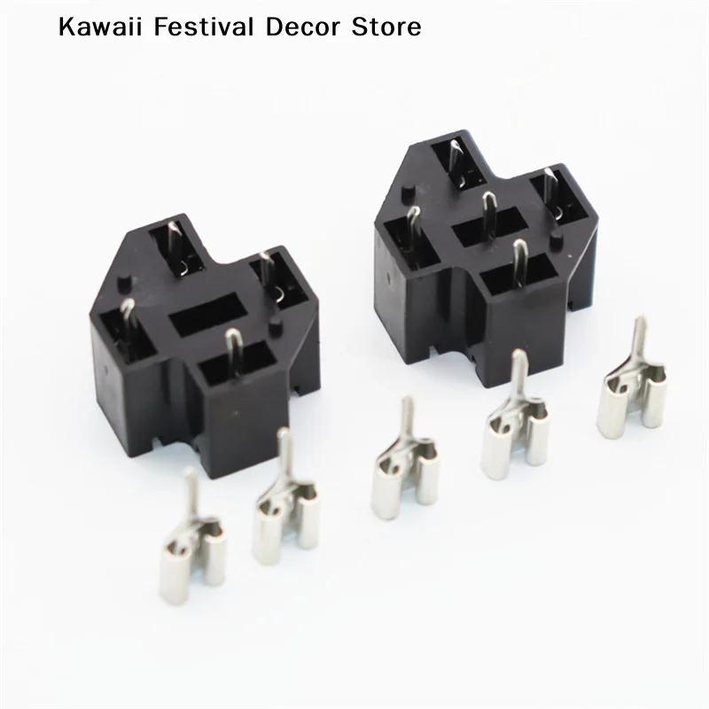 【K】1PCS Automotive Car Auto 40A 5 Pin SPDT Relay Socket Connector Adaptor PCB Board Mount Base Holder with 6.3mm Terminals