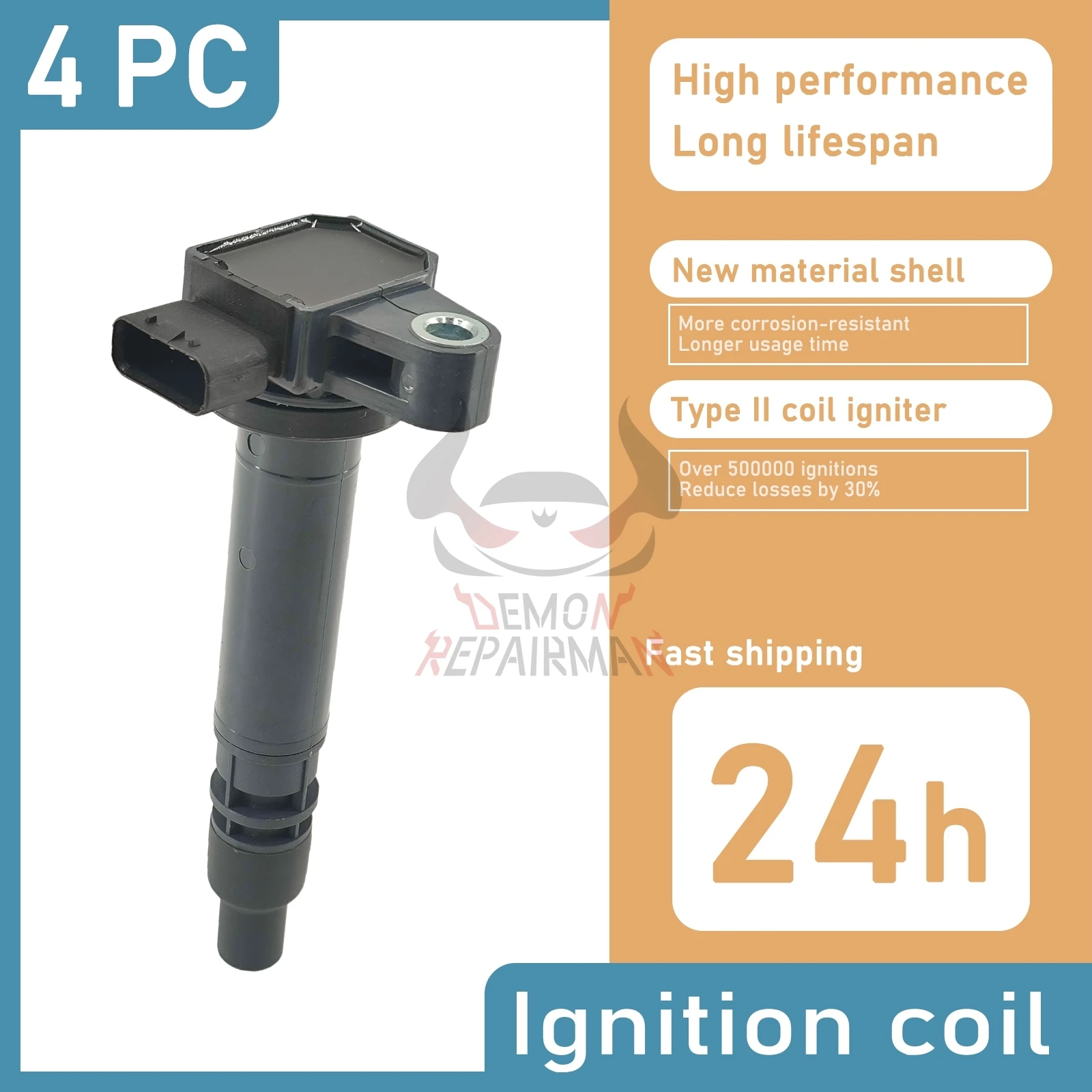 

4PCS Ignition Coil 90919-02237 For Toyota Hilux 4Runner Hiace Tacoma Prado Regius Dyna Land Cruiser 9091902237 90919 02237