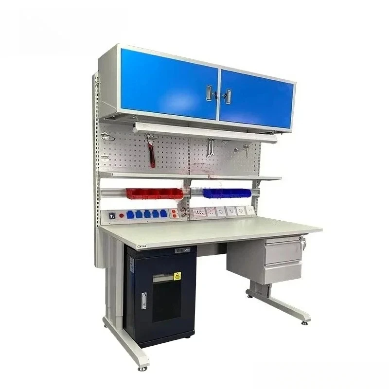Detall ESD Lab Steel Electronic Woodworking Workshop Work Bench For Factory