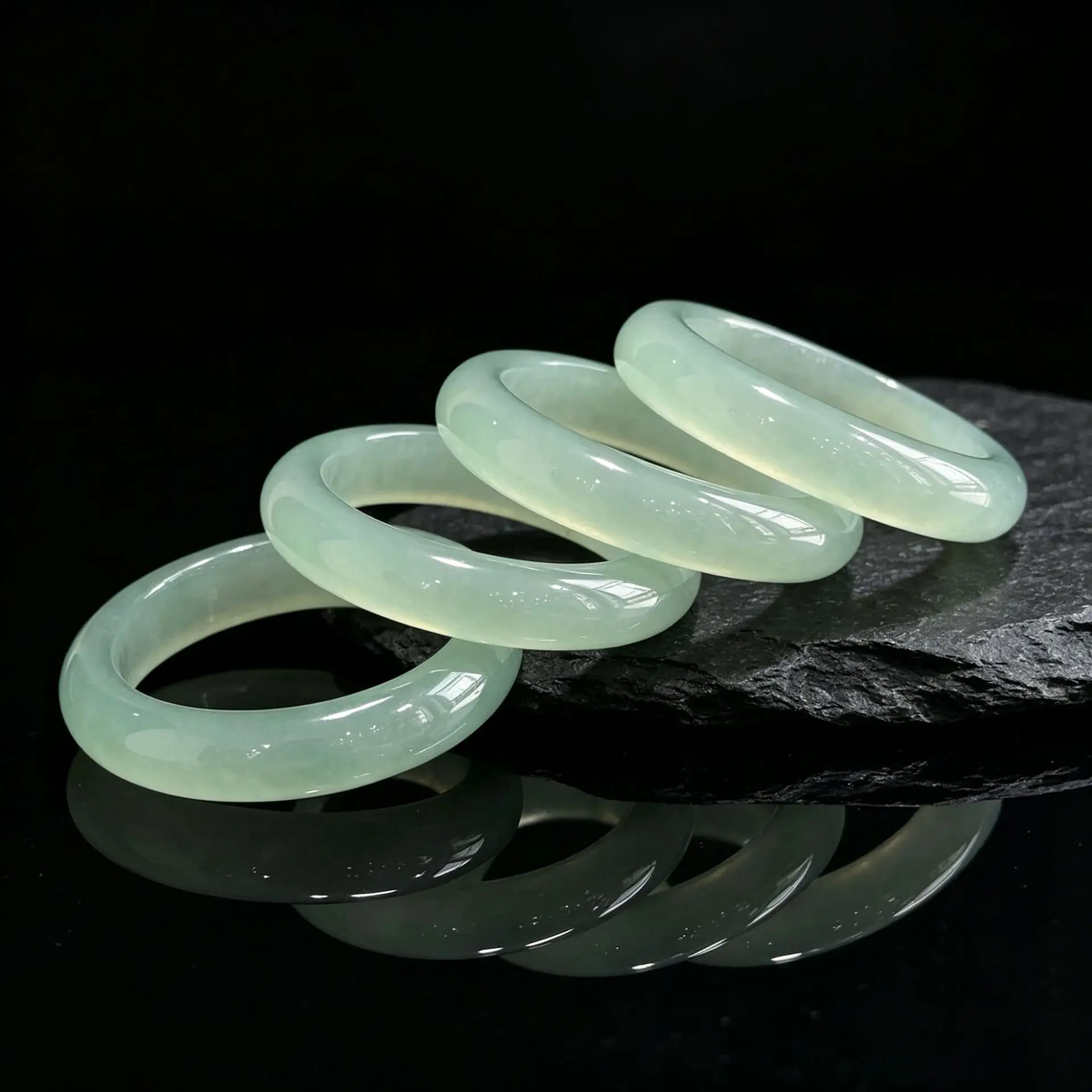 Natural Jade Bangle for Women Bracelet Clear Water Tone New Green Bangle Smooth Round Jade Bangle Jewelry Gift