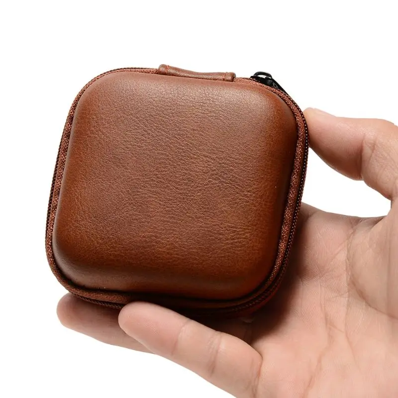 Small Leather Headphone Protective Bag Lightweight Box Small Headphone for Case Cover for Headsets Headphone for Case Co