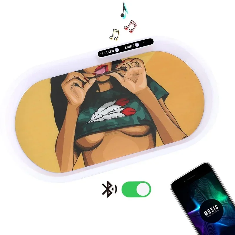 LED Rolling Weed Tray 1050mah Rechargeable High Quality Bluetooth Speaker Can Play Music Portable Tobacco Box Glow In The Dark