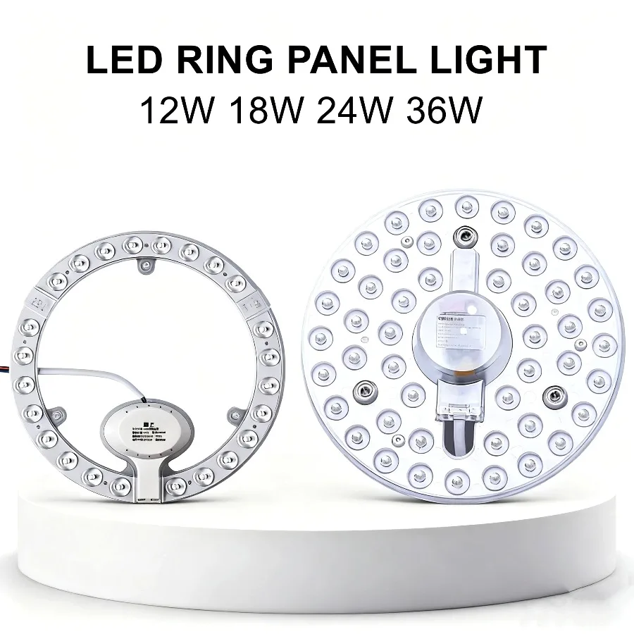 AC220V White/Tricolor Dimming LED Ring PANEL Circle Light  36W 24W 18W 12W Cold White Round Ceiling Board The Circular Lamp