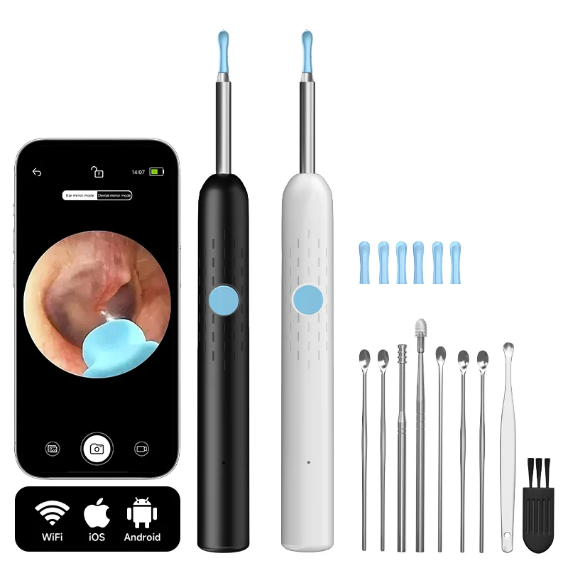 Ultra Thin 4.2mm Visual Wireless Ear Scope for IOS/Android Ear Picker 1080P Camera HD WiFi Otoscope for Ear Cleaning Skin Check