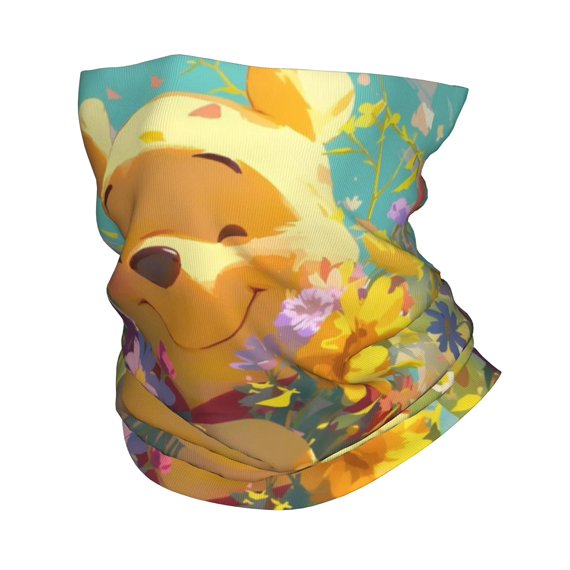 Personalizado adorável winnie pooh bandana pescoço mais quente das mulheres dos homens inverno caminhadas cachecol de esqui gaiter kawaii dos desenhos animados capa facial