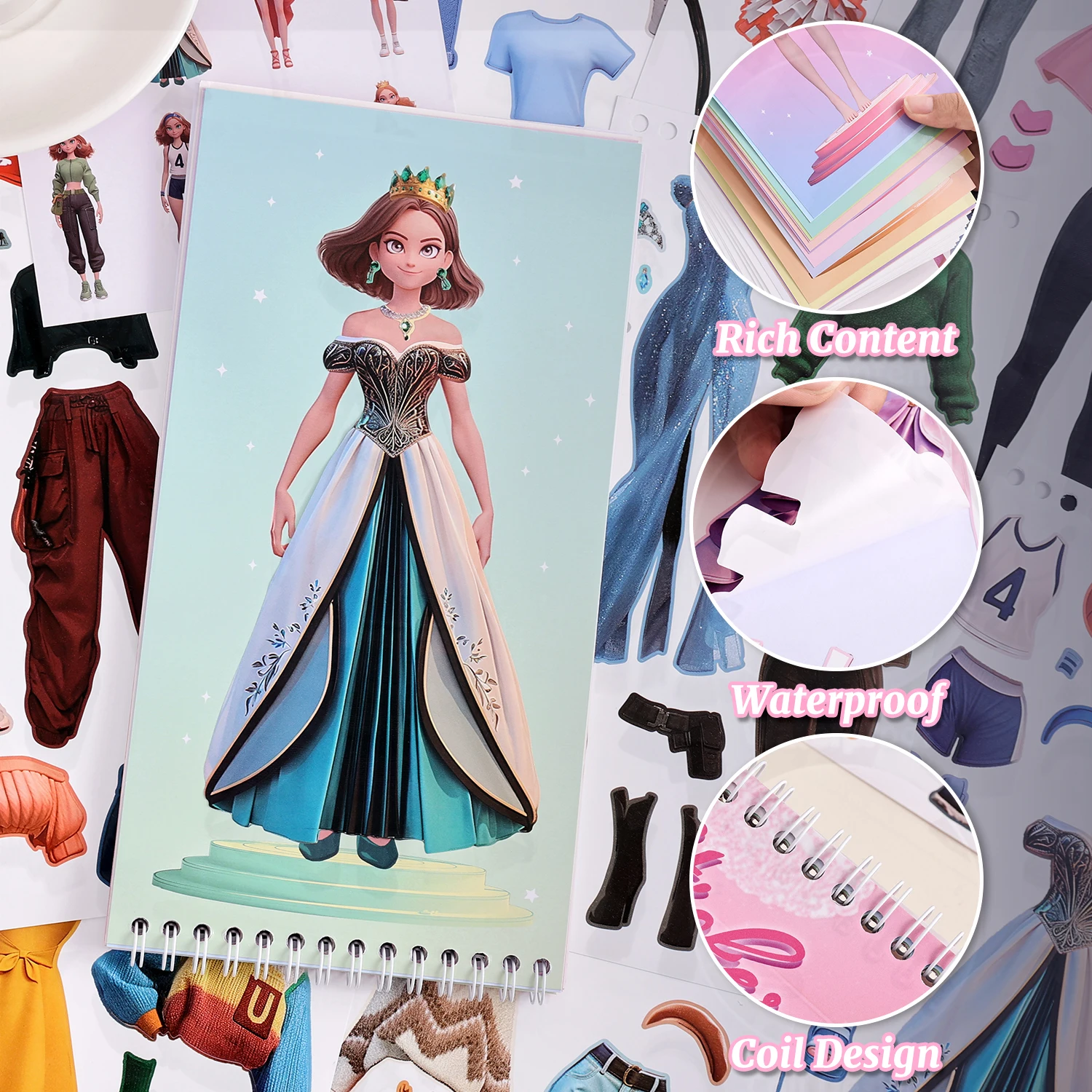 25 Sheets Dress Up Stickers for Kids, Make Your Own Fairy Princess Sticker for Kids Toddlers, Ideal Gift Birthday Preschool Chil image 2