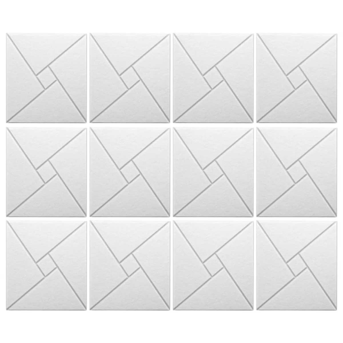 12Pcs Acoustic Panels with Self-Adhesive, 12x12x0.4In Sound Proof Foam Panels, Sound Absorbing Tile for Walls White