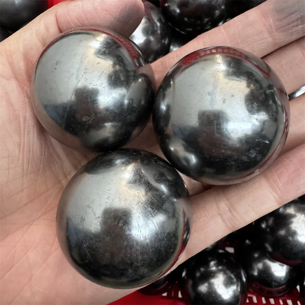 

Natural Crystal High Quality Shungite Stone Quartz Point Sphere Feng Shui Ornaments Ore Minerals Home Decoration