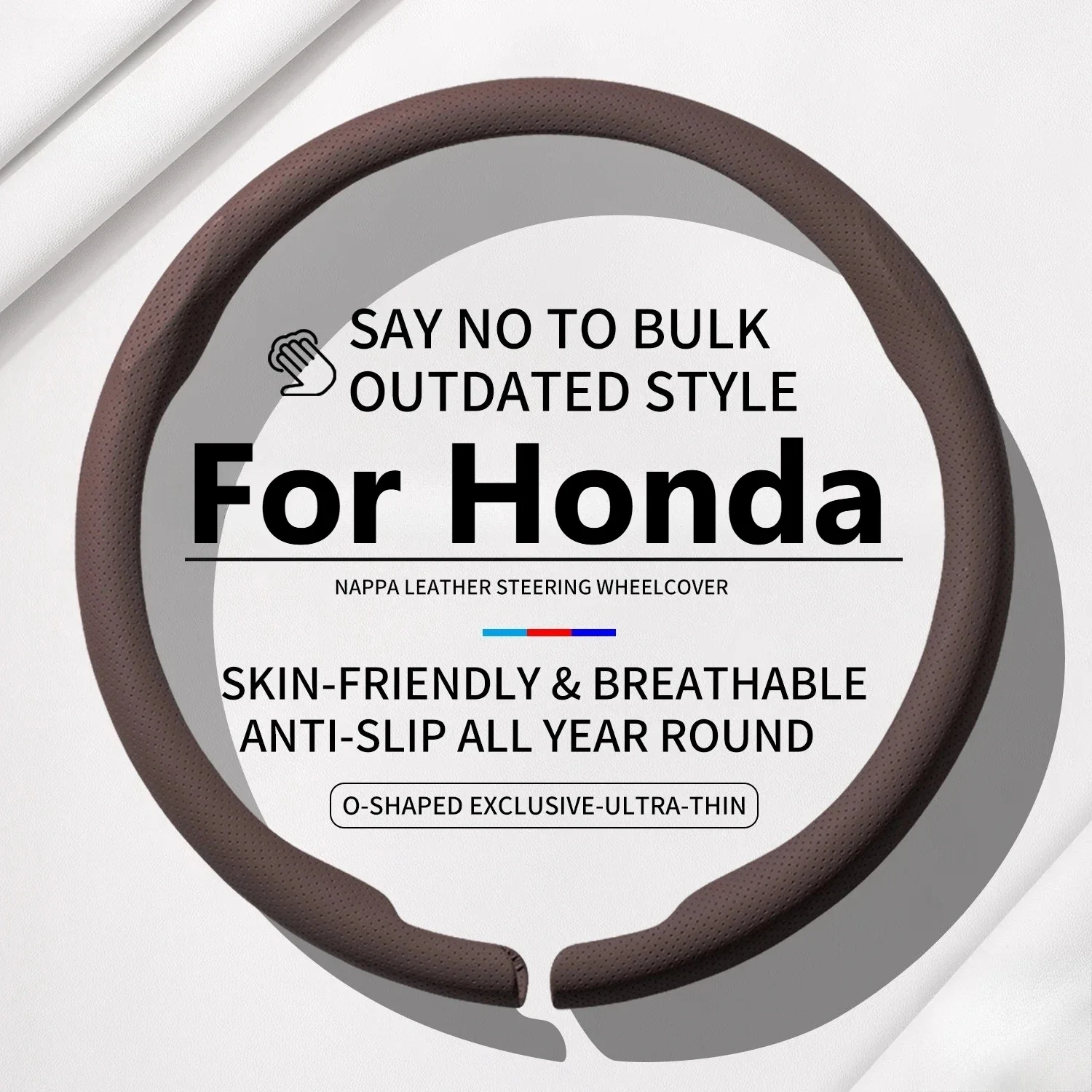 For Honda N-BOX Freed Fit Vezel HR-V Step WGN Ultra Thin Comfortable Hand Feel 37-38cm Steering Wheel Cover  Car Accessories