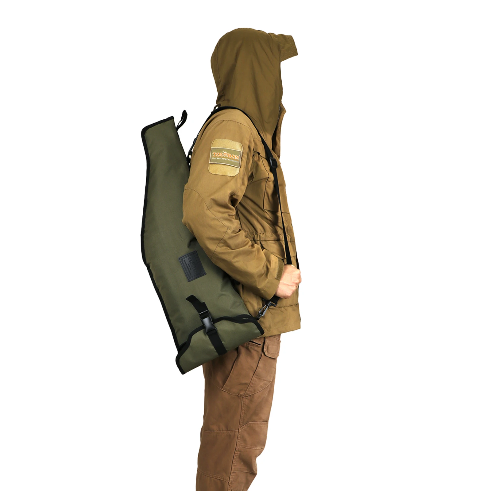 Tourbon Hunting Accessories Nylon Break-down Gun Case Protection Gun Bag Holder with Buckle Closure Adjustable Shoulder Strapbl