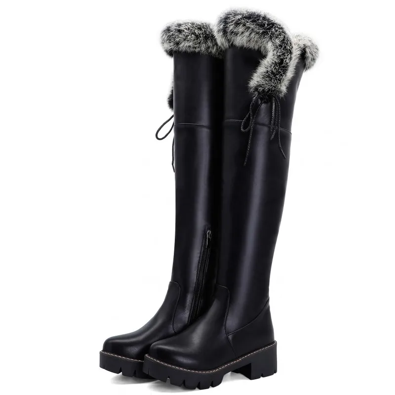 Warm High Snow Boots Women Winter Shoes Waterproof Over the Knee High Boots Ladies Warm Fur Plush Long Shoes Female Comfortable