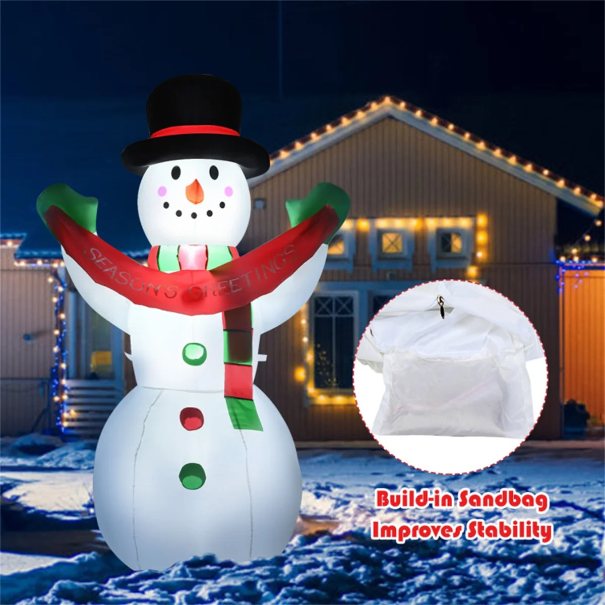 6 Feet Christmas Decoration Inflatable Christmas Snowman