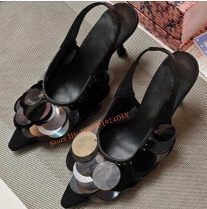 New Film Circle Highlight Embellishment Thin Heels Sexy High Heels Pumps  Stiletto High Heels Party Shoes for Women
