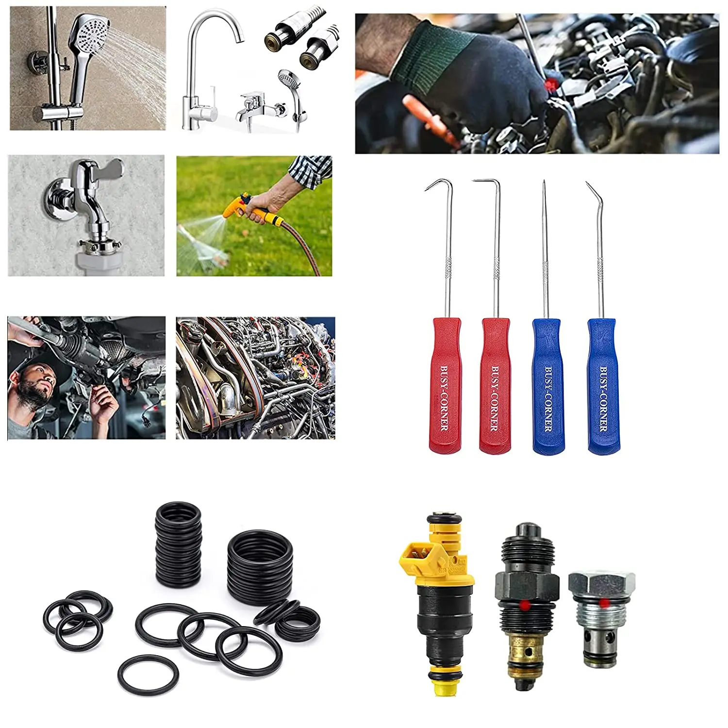 1299 PCS O-Ring Kit with 4 PCS O Ring Pick & Installation Remover Tools 30 Metric Sizes Nitrile Rubber Orings Kit